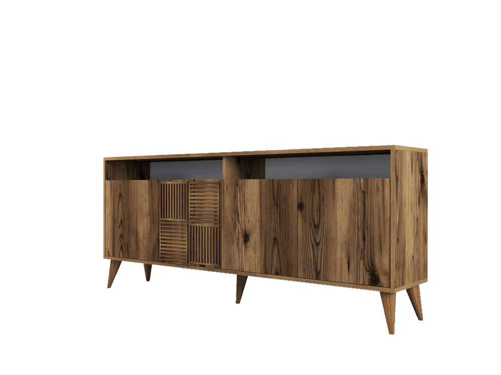 Buffet en bois "Milan" - 180 x 35 x 78 cm - Noyer