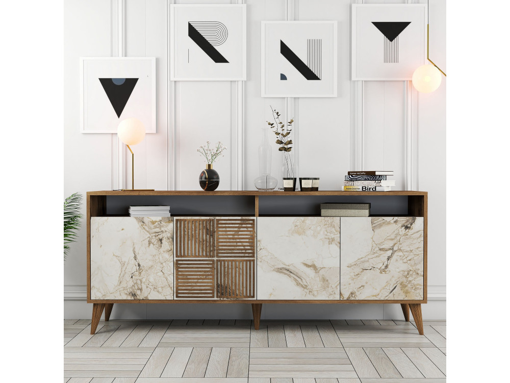 Console en bois "Milan" 180 x 35 x 78 cm - Noyer