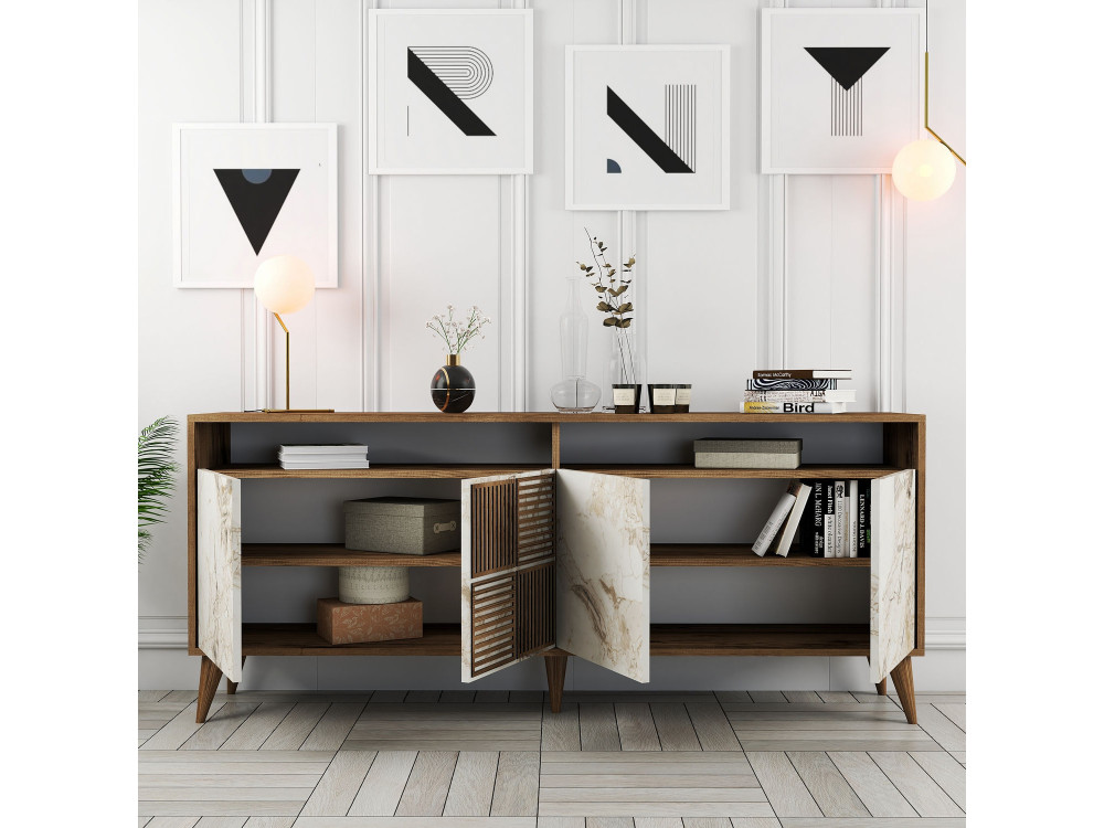 Console en bois "Milan" 180 x 35 x 78 cm - Noyer