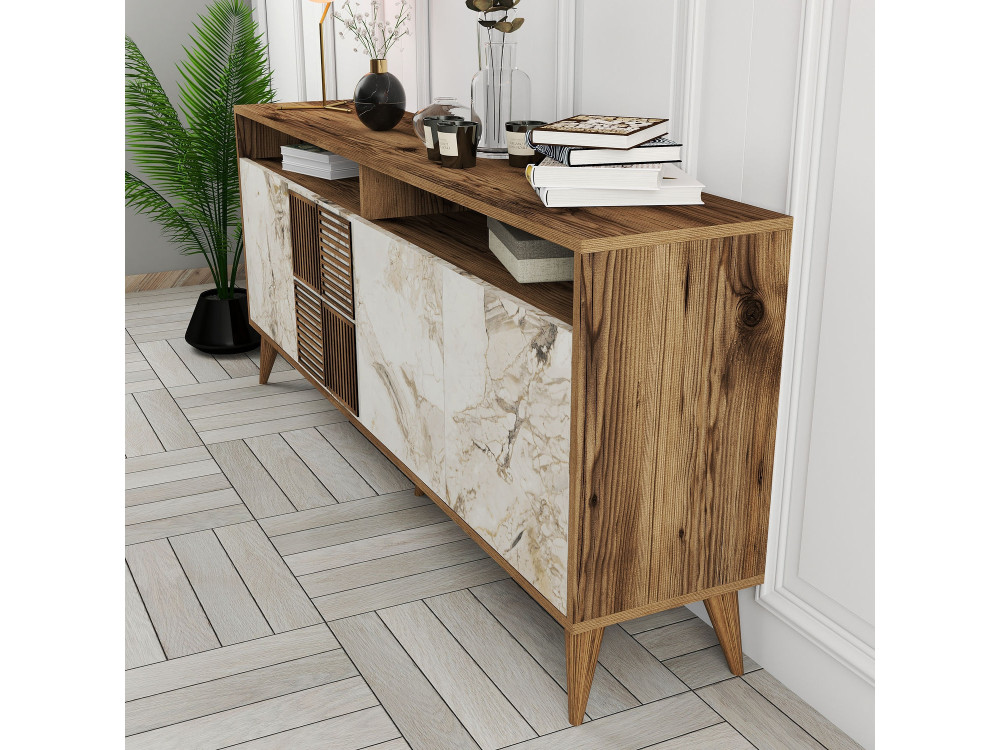 Console en bois "Milan" 180 x 35 x 78 cm - Noyer