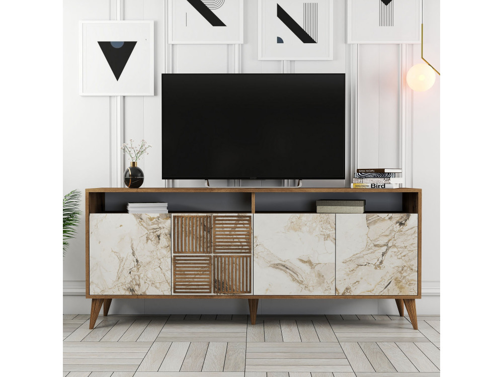 Console en bois "Milan" 180 x 35 x 78 cm - Noyer