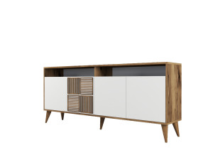 Buffet en bois "Milan" - 180 x 35 x 78 cm - Blanc