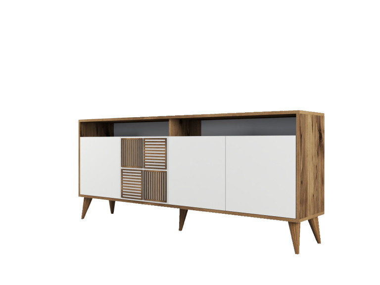 Buffet en bois "Milan" - 180 x 35 x 78 cm - Blanc