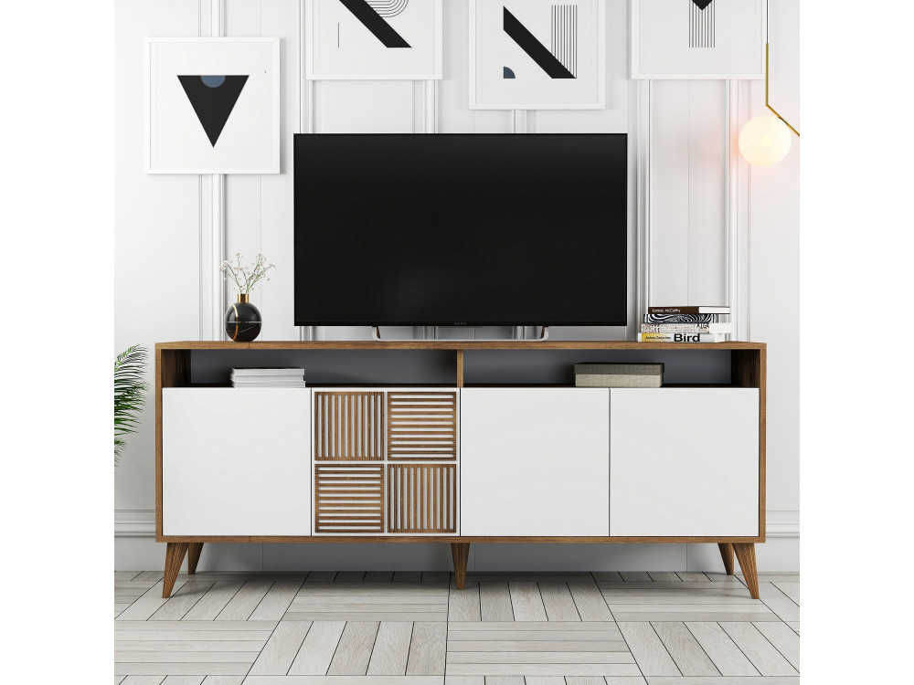 Buffet en bois "Milan" - 180 x 35 x 78 cm - Blanc