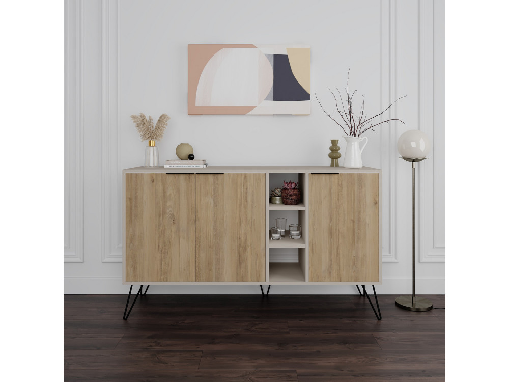 Buffet en bois "Clara" - 142 x 36 x 83 cm - Grès