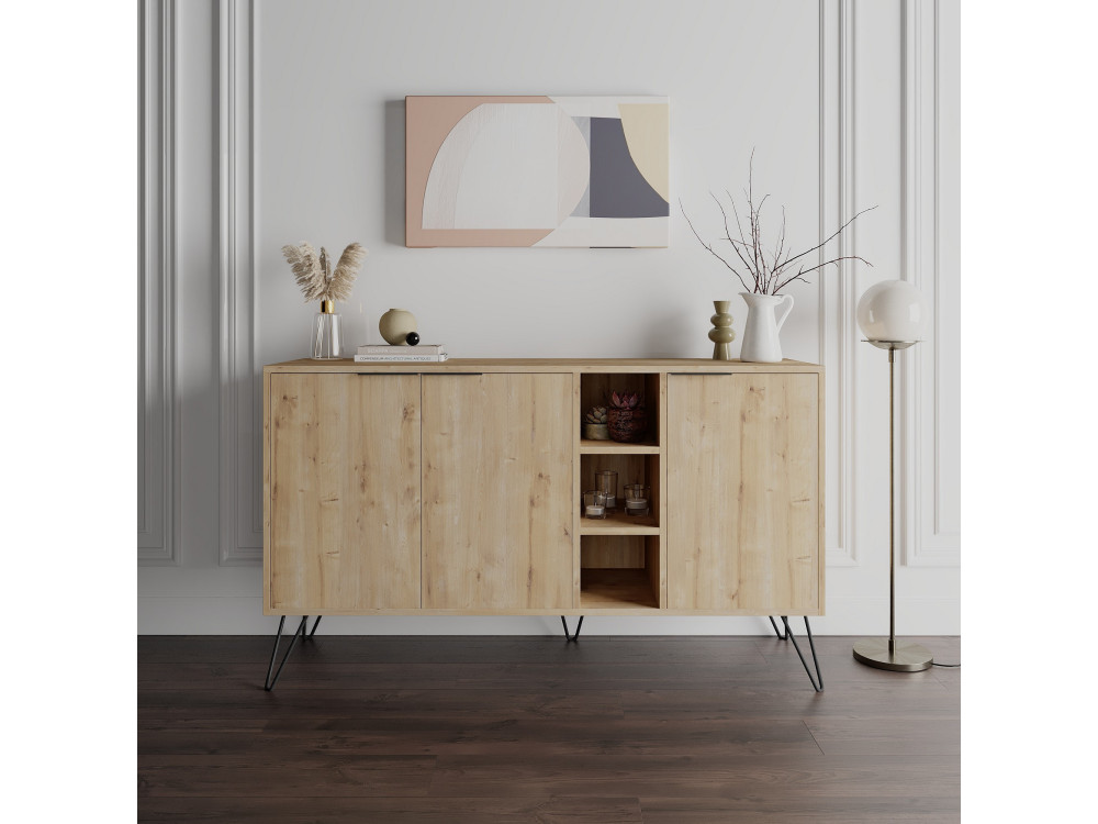 Buffet en bois "Clara" - 142 x 36 x 83 cm - Beige