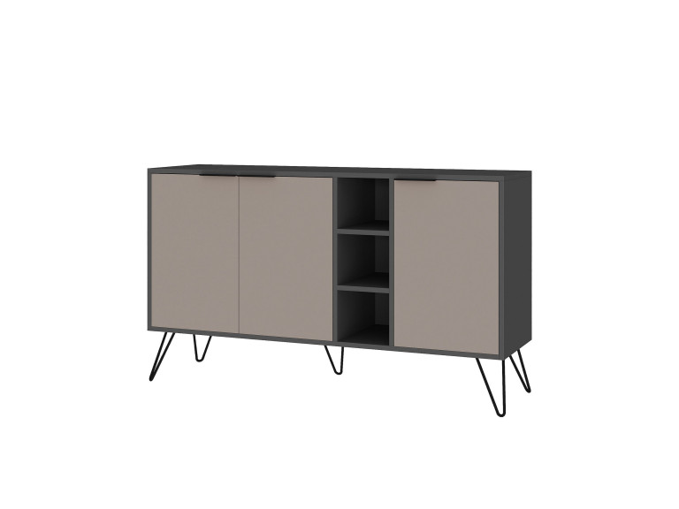 Buffet en bois "Clara" - 142 x 36 x 83 cm - Moka clair