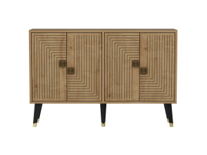 Buffet en bois "Ahart" - 120 x 30 x 80 cm - Chêne Saphir Or
