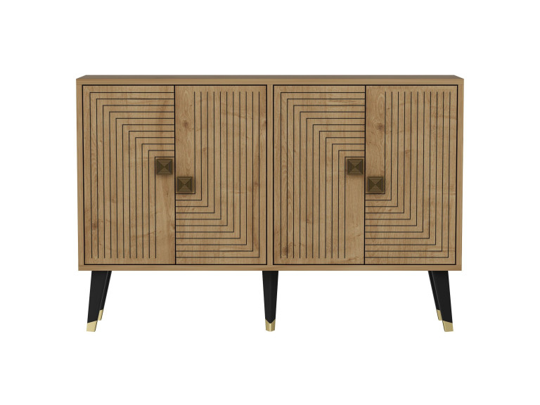 Buffet en bois "Ahart" - 120 x 30 x 80 cm - Chêne Saphir Or