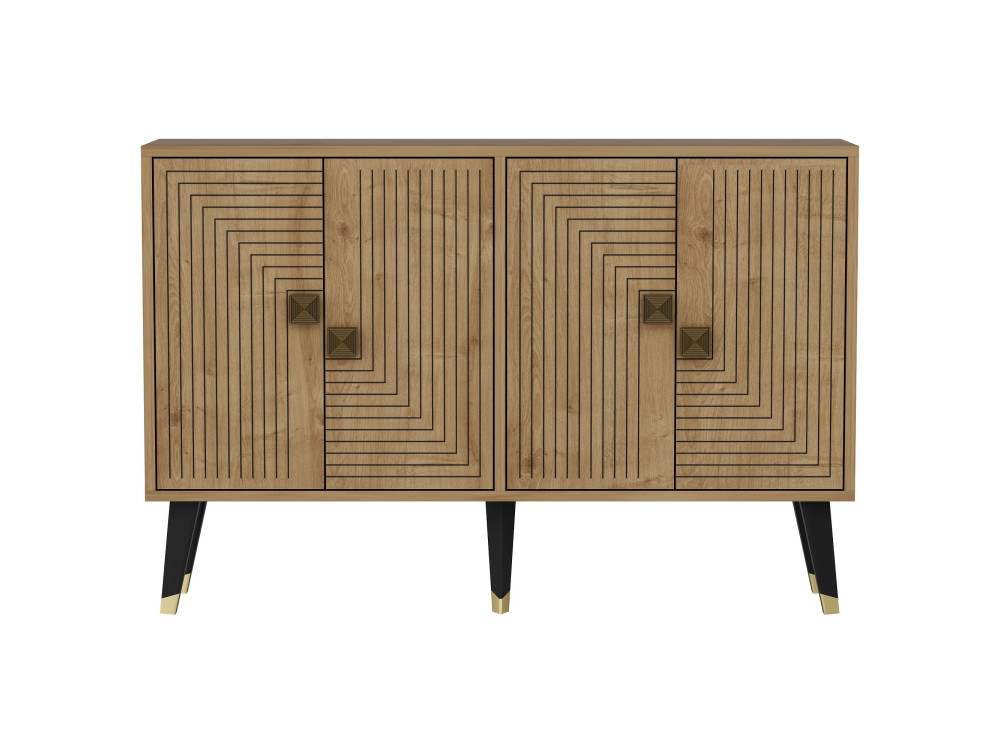 Buffet en bois "Ahart" - 120 x 30 x 80 cm - Chêne Saphir Or