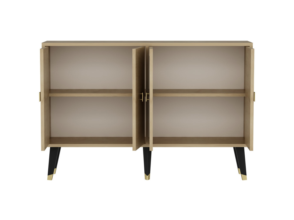 Buffet en bois "Ahart" - 120 x 30 x 80 cm - Chêne Saphir Or