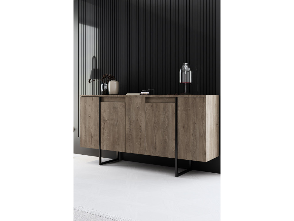 Buffet en bois "Luxe" - 160 x 35 x 80 cm - Noyer Noir