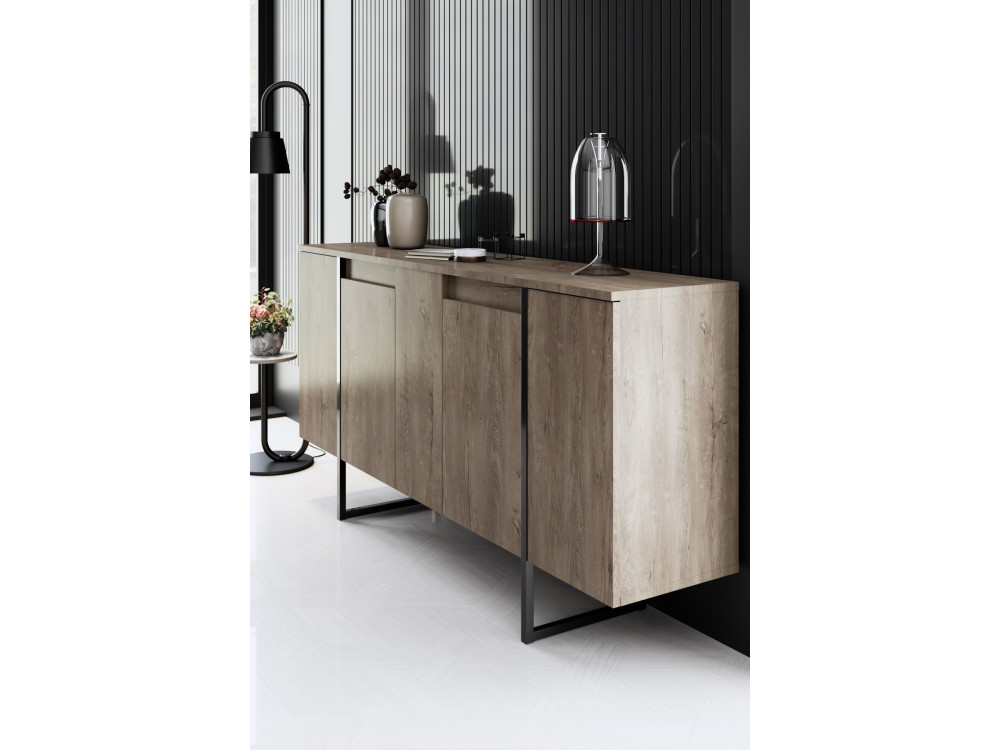 Buffet en bois "Luxe" - 160 x 35 x 80 cm - Noyer Noir