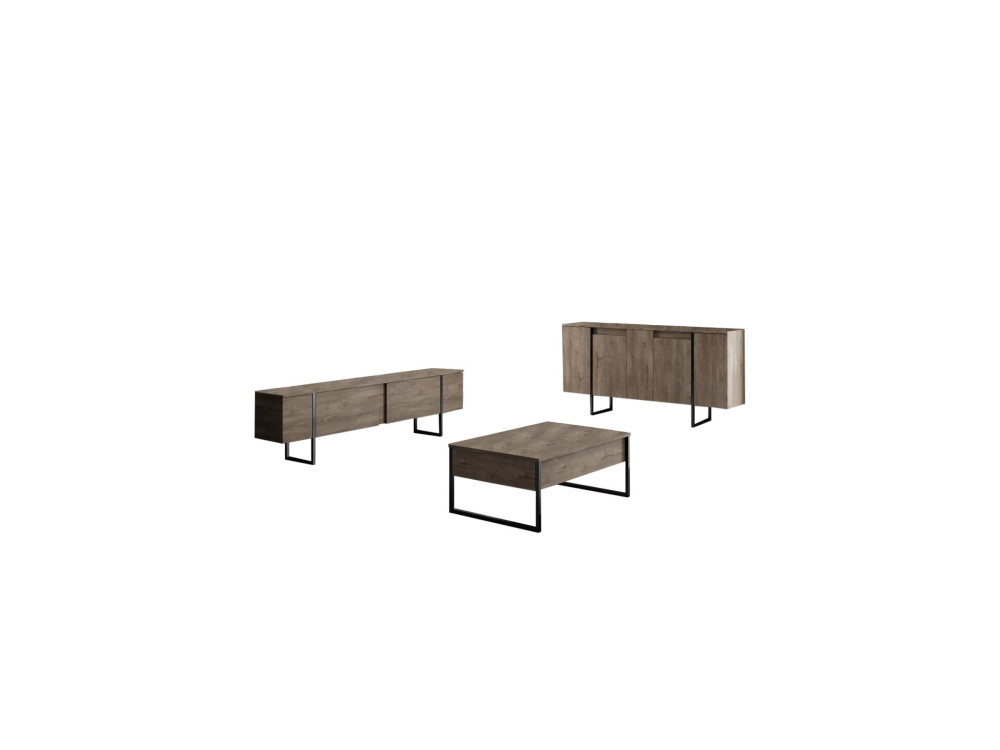 Buffet en bois "Luxe" - 160 x 35 x 80 cm - Noyer Noir