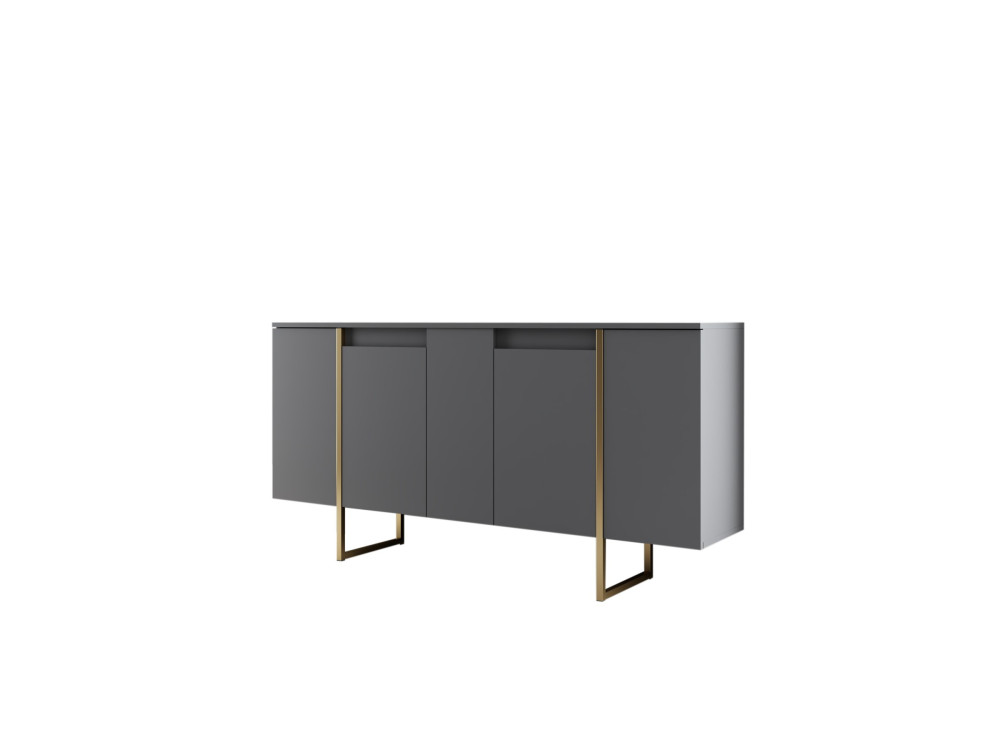 Buffet en bois "Luxe" - 160 x 35 x 80 cm - Anthracite Doré