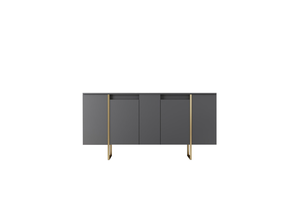 Buffet en bois "Luxe" - 160 x 35 x 80 cm - Anthracite Doré