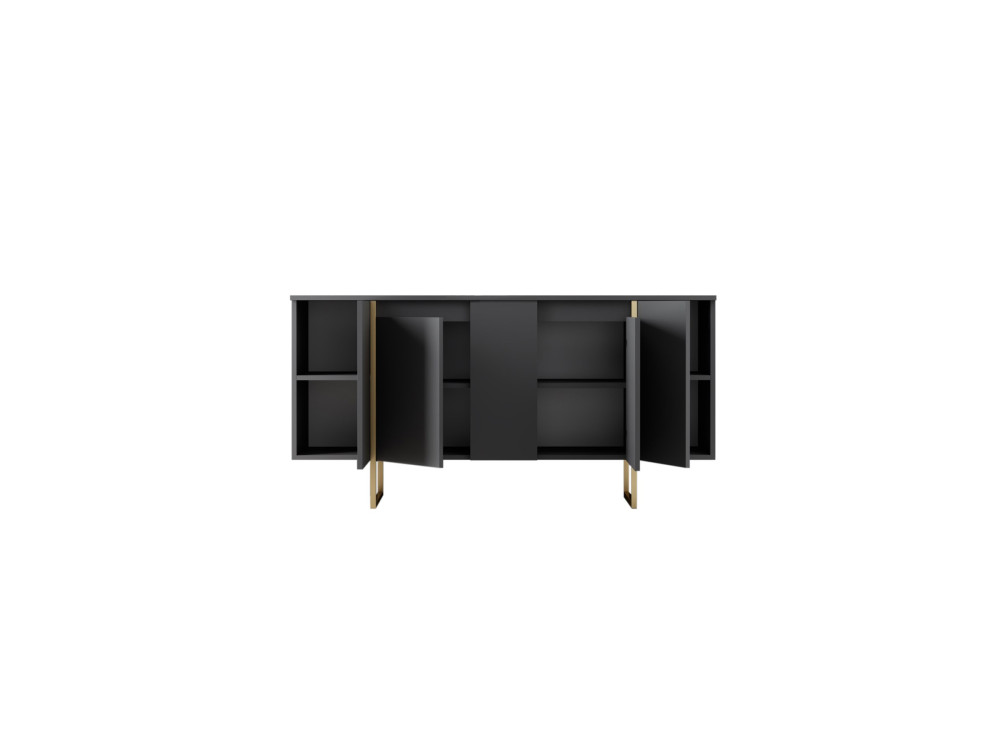 Buffet en bois "Luxe" - 160 x 35 x 80 cm - Anthracite Doré