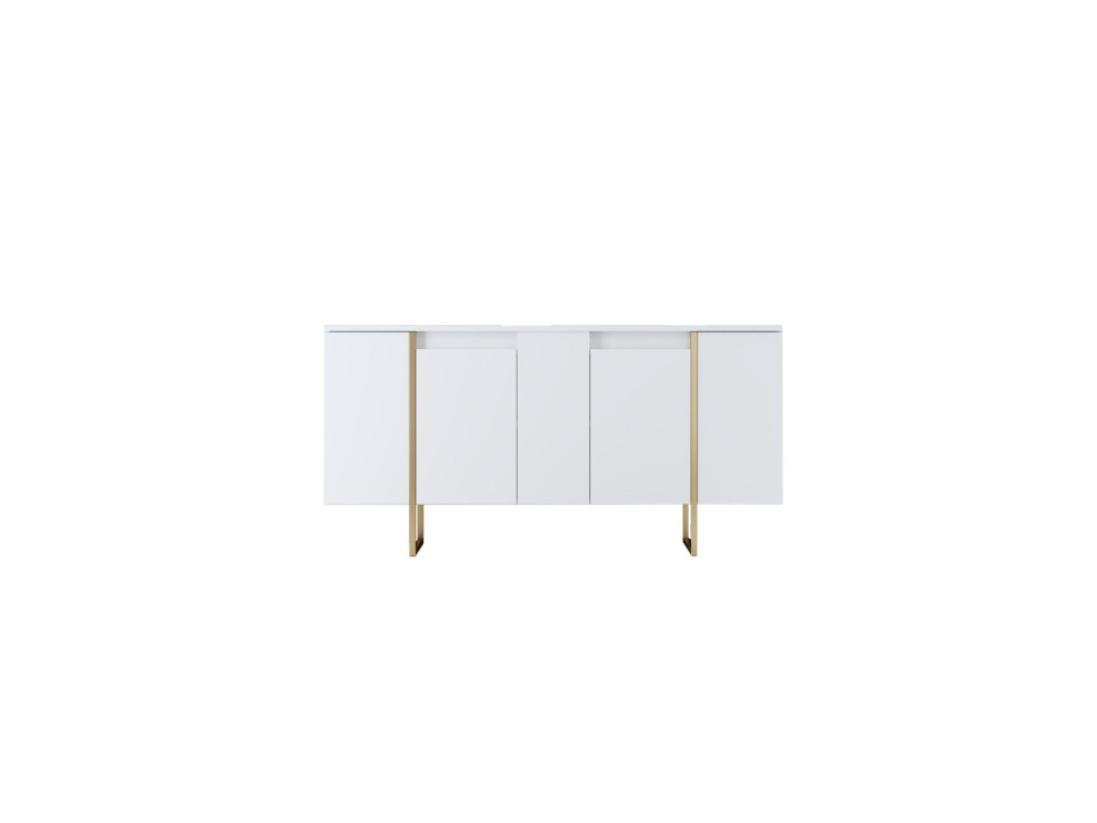 Buffet en bois "Luxe" - 160 x 35 x 80 cm - Or blanc
