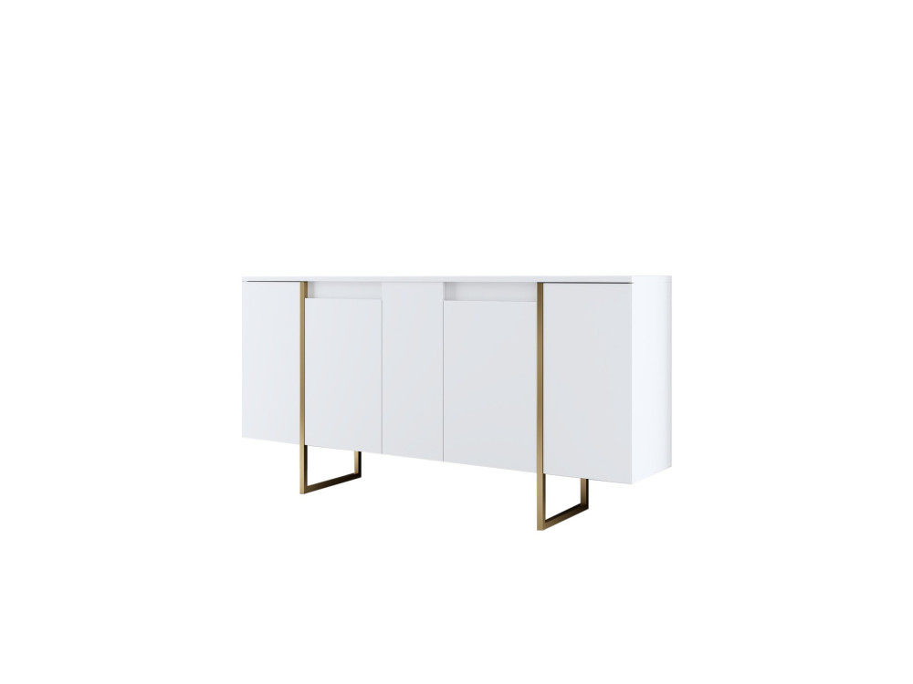 Buffet en bois "Luxe" - 160 x 35 x 80 cm - Or blanc