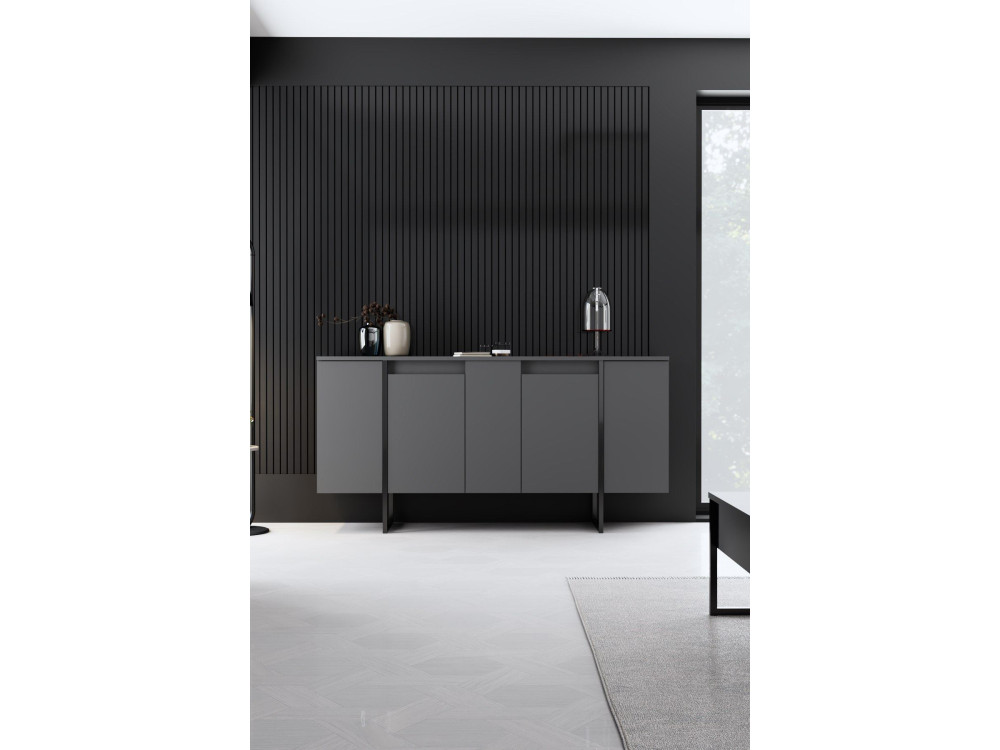 Buffet en bois "Luxe" - 160 x 35 x 80 cm - Gris anthracite