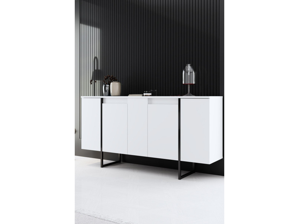 Buffet en bois "Luxe" - 160 x 35 x 80 cm - Blanc