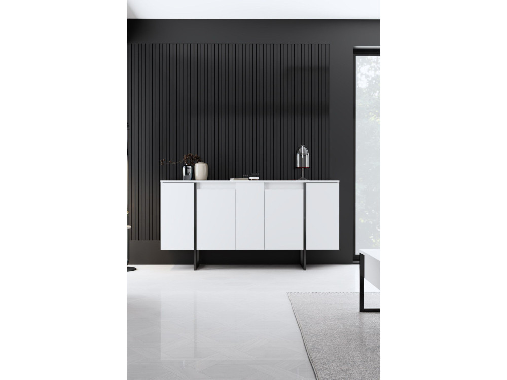 Buffet en bois "Luxe" - 160 x 35 x 80 cm - Blanc