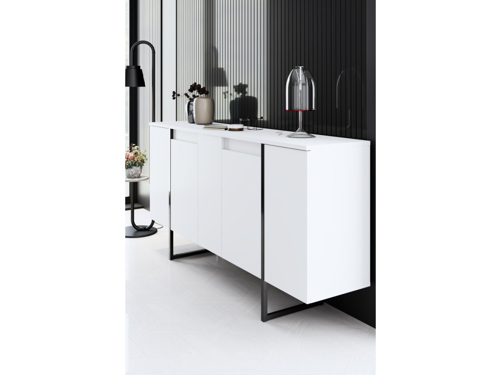 Buffet en bois "Luxe" - 160 x 35 x 80 cm - Blanc