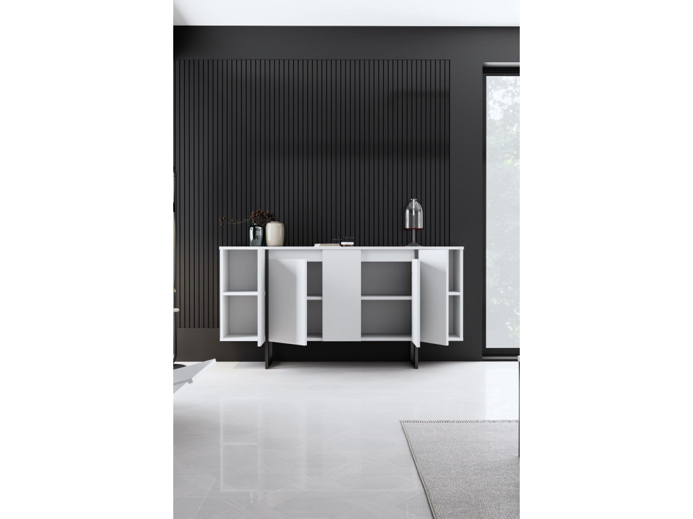 Buffet en bois "Luxe" - 160 x 35 x 80 cm - Blanc