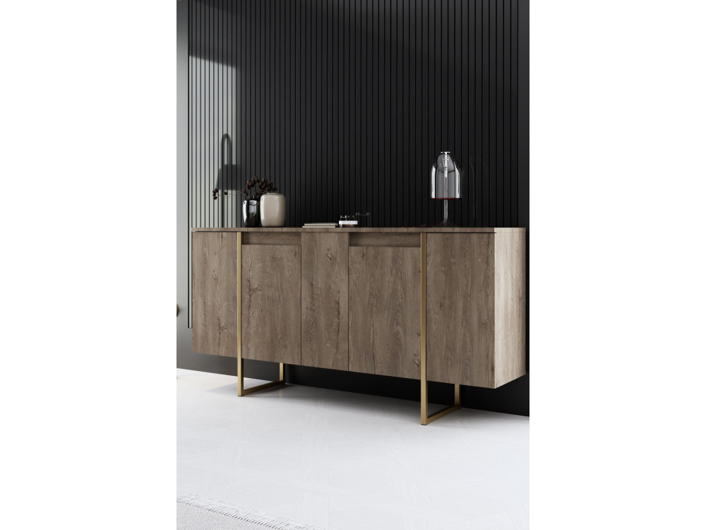 Buffet en bois "Luxe" - 160 x 35 x 80 cm - Marron