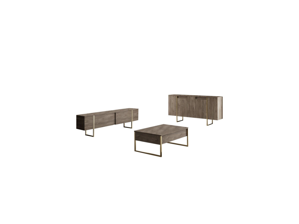 Buffet en bois "Luxe" - 160 x 35 x 80 cm - Marron