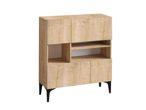 Buffet en bois "Krista" - 100 x 35 x 125 cm - Chêne Saphir