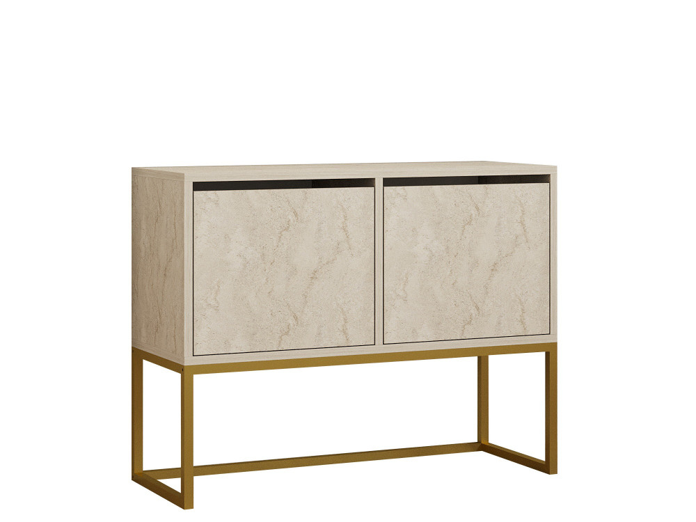 Buffet en bois "Zermat" - 90 x 34 x 70 cm - Travertin