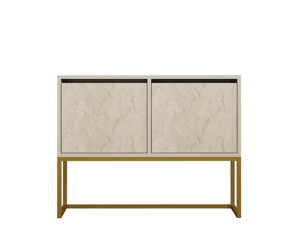 Buffet en bois "Zermat" - 90 x 34 x 70 cm - Travertin