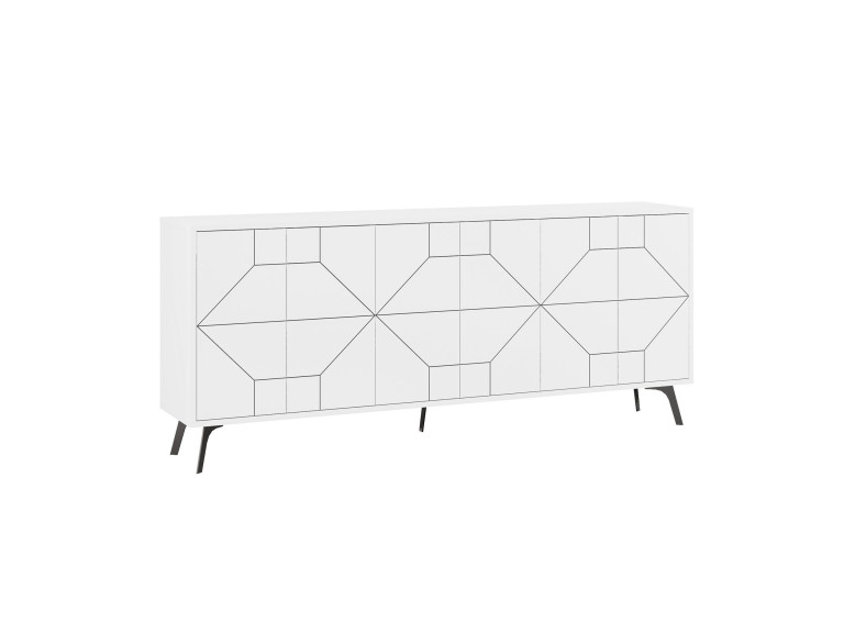 Buffet en bois "Dune" - 184 x 35 x 77 cm - Blanc