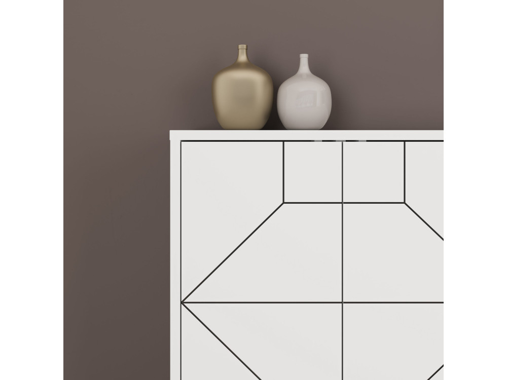 Buffet en bois "Dune" - 184 x 35 x 77 cm - Blanc