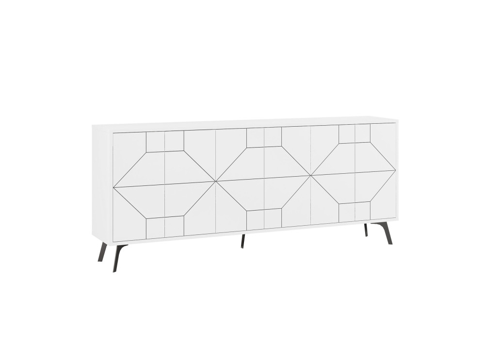 Buffet en bois "Dune" - 184 x 35 x 77 cm - Blanc