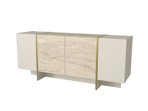 Buffet en bois "Veyron" - 180 x 46 x 75 cm - Travertin, Grès