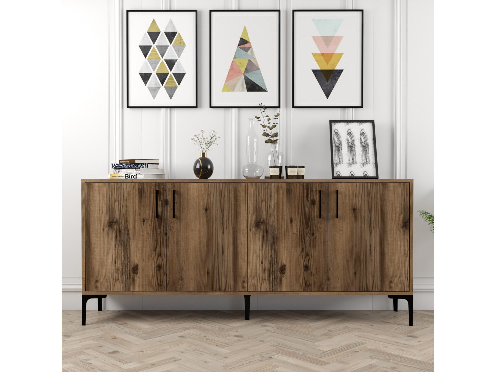 Buffet en bois "Kiev" - 180 x 35 x 78 cm - Noyer