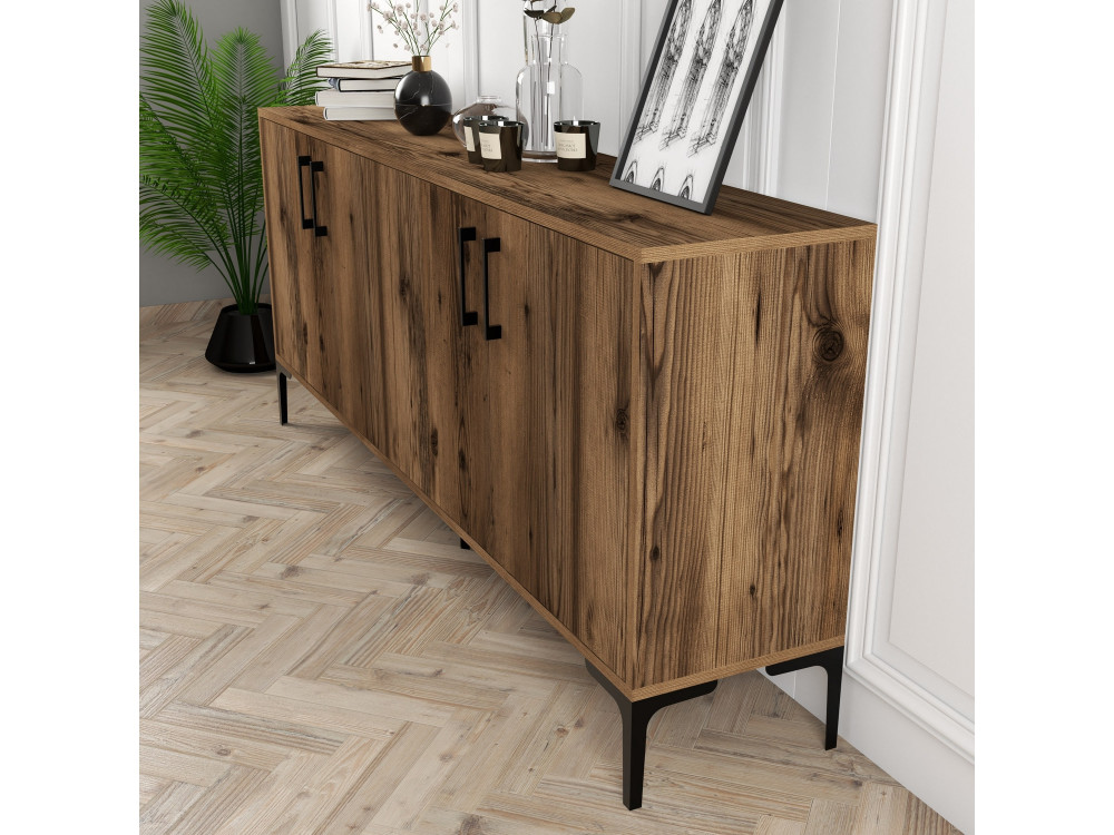 Buffet en bois "Kiev" - 180 x 35 x 78 cm - Noyer
