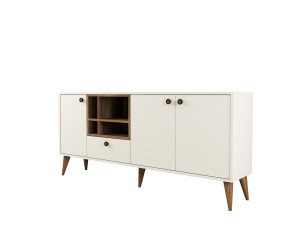 Buffet en bois "Napoli" - 180 x 35 x 81 cm - Crème