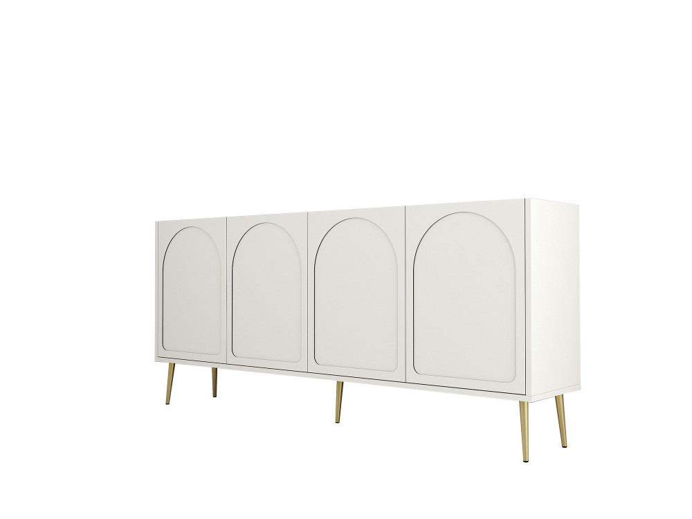 Buffet en bois "Lyon" - 180 x 35 x 80 cm - Crème, Or