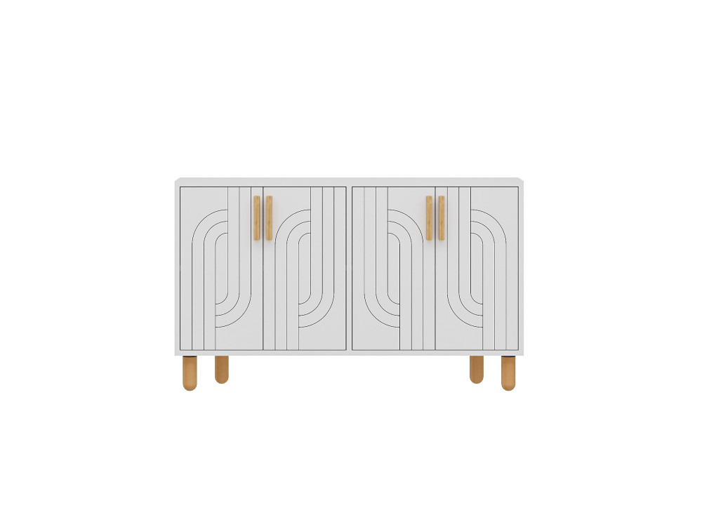 Buffet en bois "Rodney" - 120 x 29 x 73 cm - Blanc