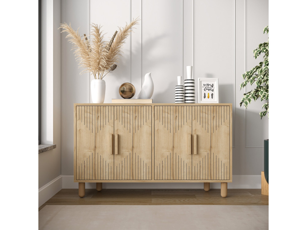 Buffet en bois "Roger" - 120 x 29 x 73 cm - Chêne Saphir