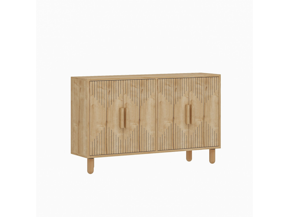 Buffet en bois "Roger" - 120 x 29 x 73 cm - Chêne Saphir