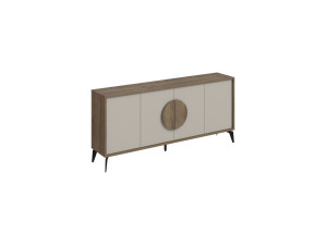 Buffet en bois "Gora Wide" - 180 x 36 x 82 cm - Crème