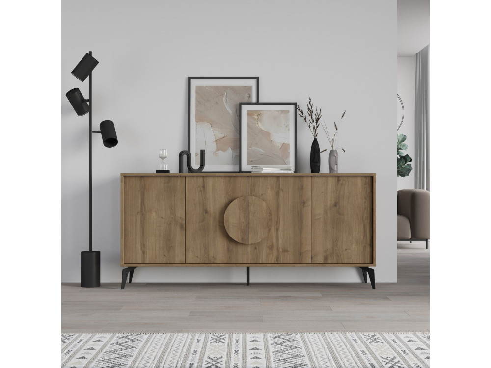 Buffet en bois "Gora Wide" - 180 x 36 x 82 cm - Marron