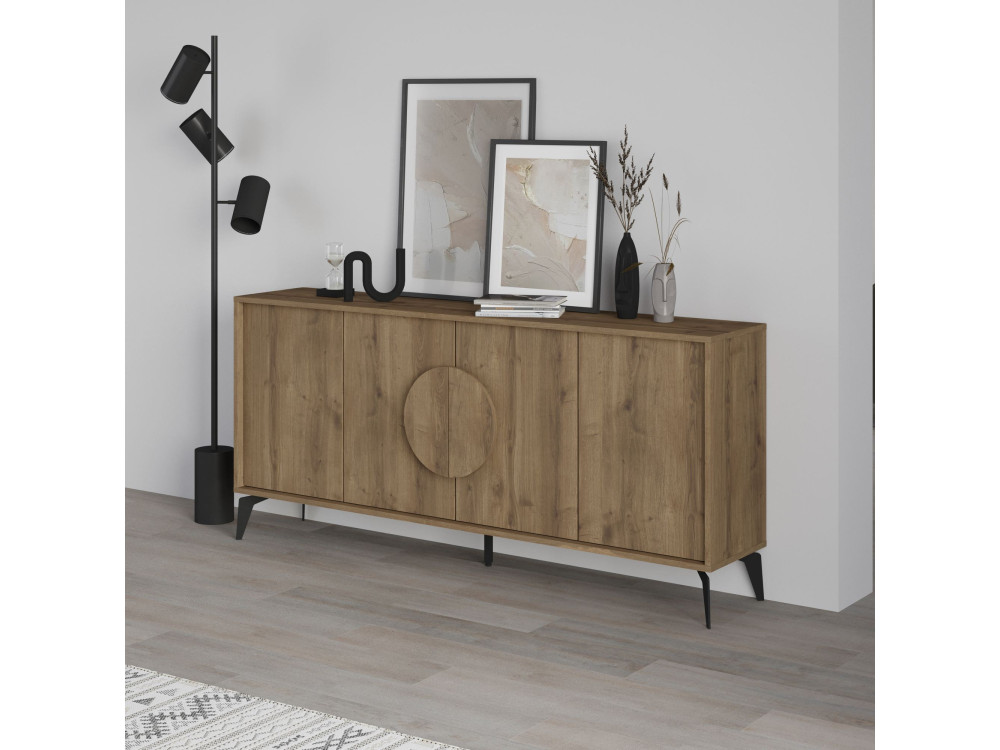 Buffet en bois "Gora Wide" - 180 x 36 x 82 cm - Marron