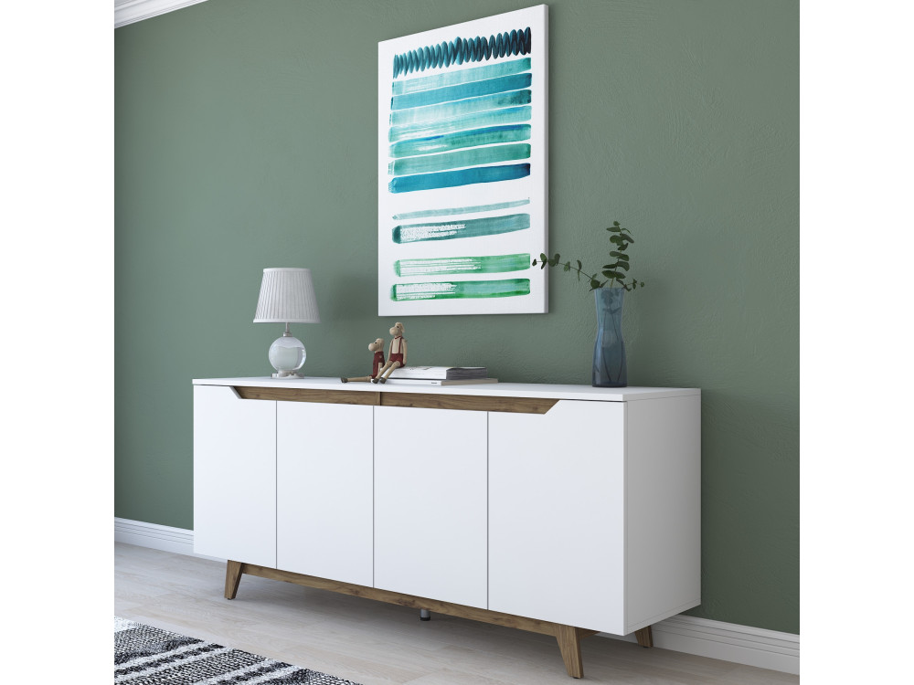 Buffet en bois "Gondol" - 180 x 45 x 79 cm - Blanc