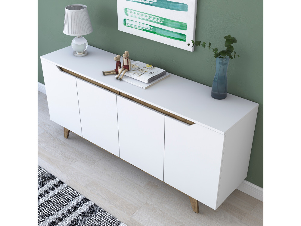 Buffet en bois "Gondol" - 180 x 45 x 79 cm - Blanc