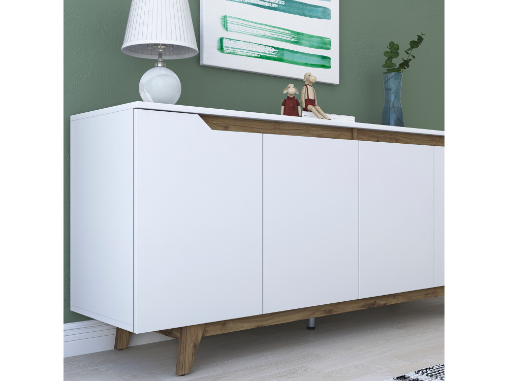Buffet en bois "Gondol" - 180 x 45 x 79 cm - Blanc